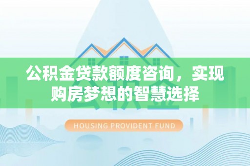 梅列公积金贷款额度咨询，实现购房梦想的智慧选择