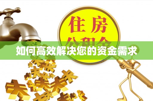 梅列如何高效解决您的资金需求
