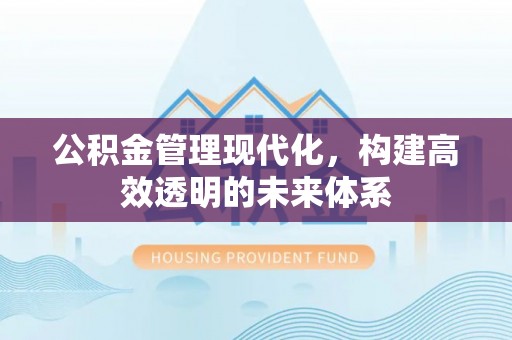 梅列公积金管理现代化，构建高效透明的未来体系