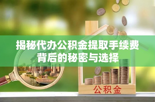 梅列揭秘代办公积金提取手续费背后的秘密与选择