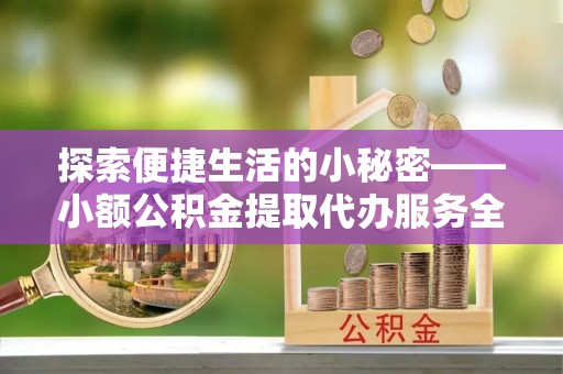 梅列探索便捷生活的小秘密——小额公积金提取代办服务全解析